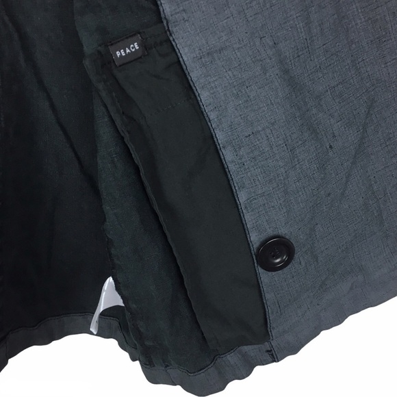 ISDA & CO 100% Linen Jacket Blazer Button Dark Academia Classic Minimalist Large - Picture 6 of 11